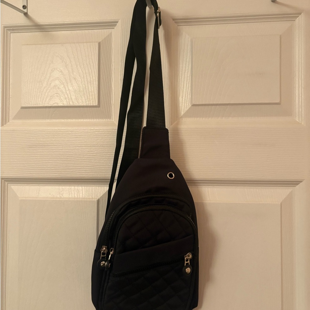 Black Quilted Sling Bag